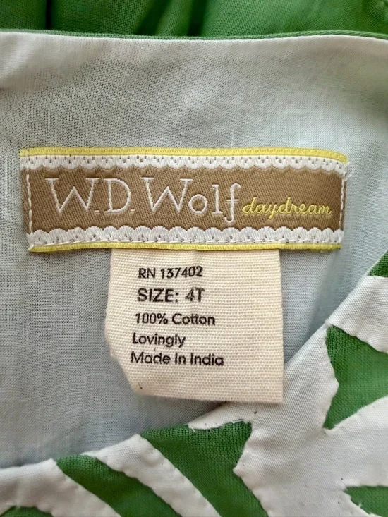 Well Dressed Wolf Girls Spearmint Green Snowflake Dress 4T Sleeveless Ruffle - Picture 6 of 7